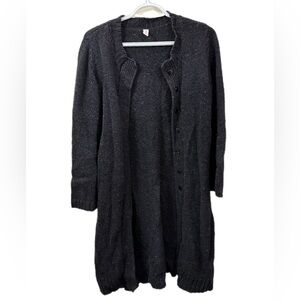 Suzy Shier Black Cardigan Sweater Lightweight Knit